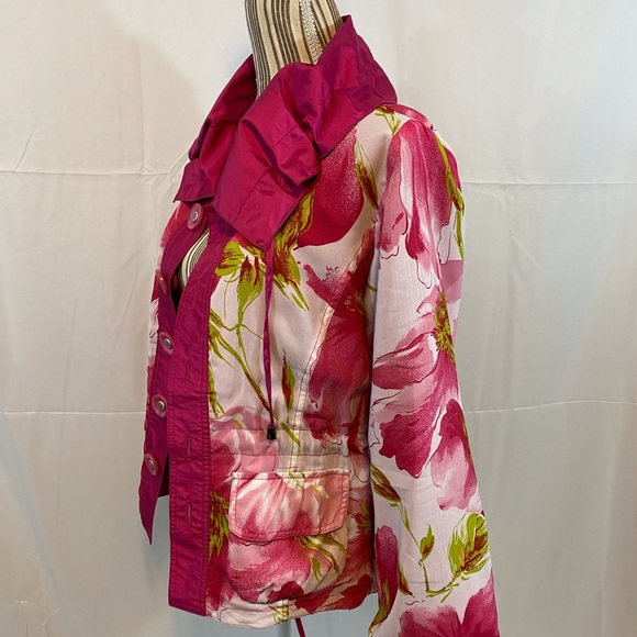 Vintage reversible pink button jacket floral solid - Picture 6 of 15